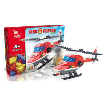 Bombeiros Série Designer Bombeiro Helicóptero Rescue Block Toys